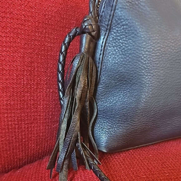 Tory Burch Black Crossbody Bag with Braided Strap and Tassle - Picture 4 of 15